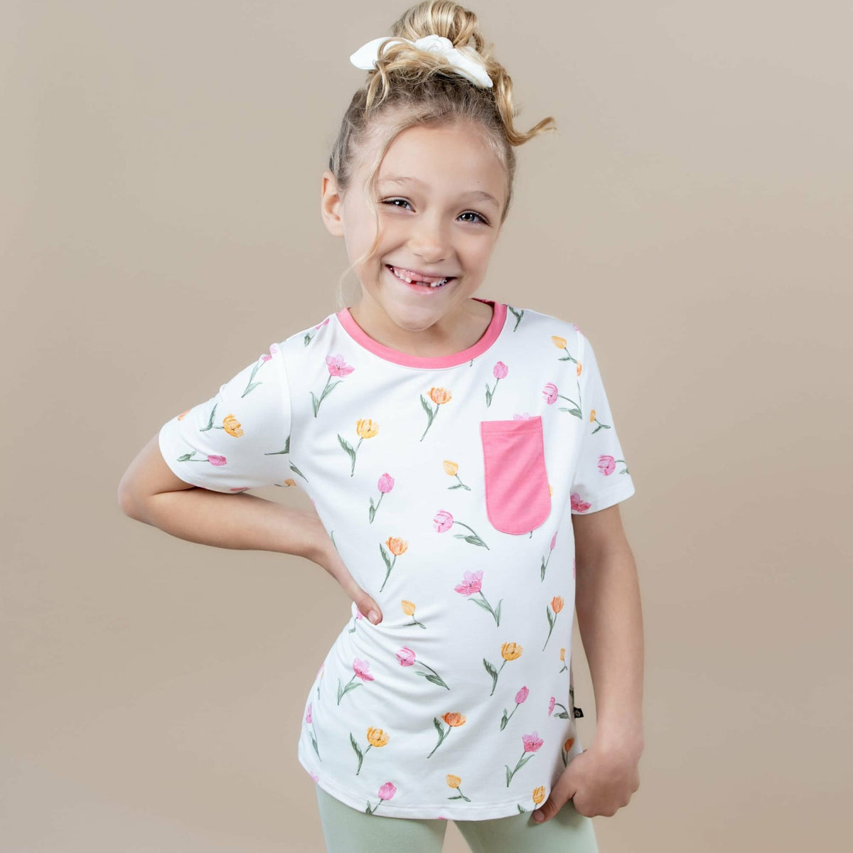 Kyte Baby Toddler Crew Neck Tee in Tulip