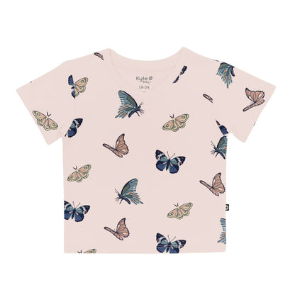 Kyte Baby Toddler V-Neck Tee in Blush Butterfly