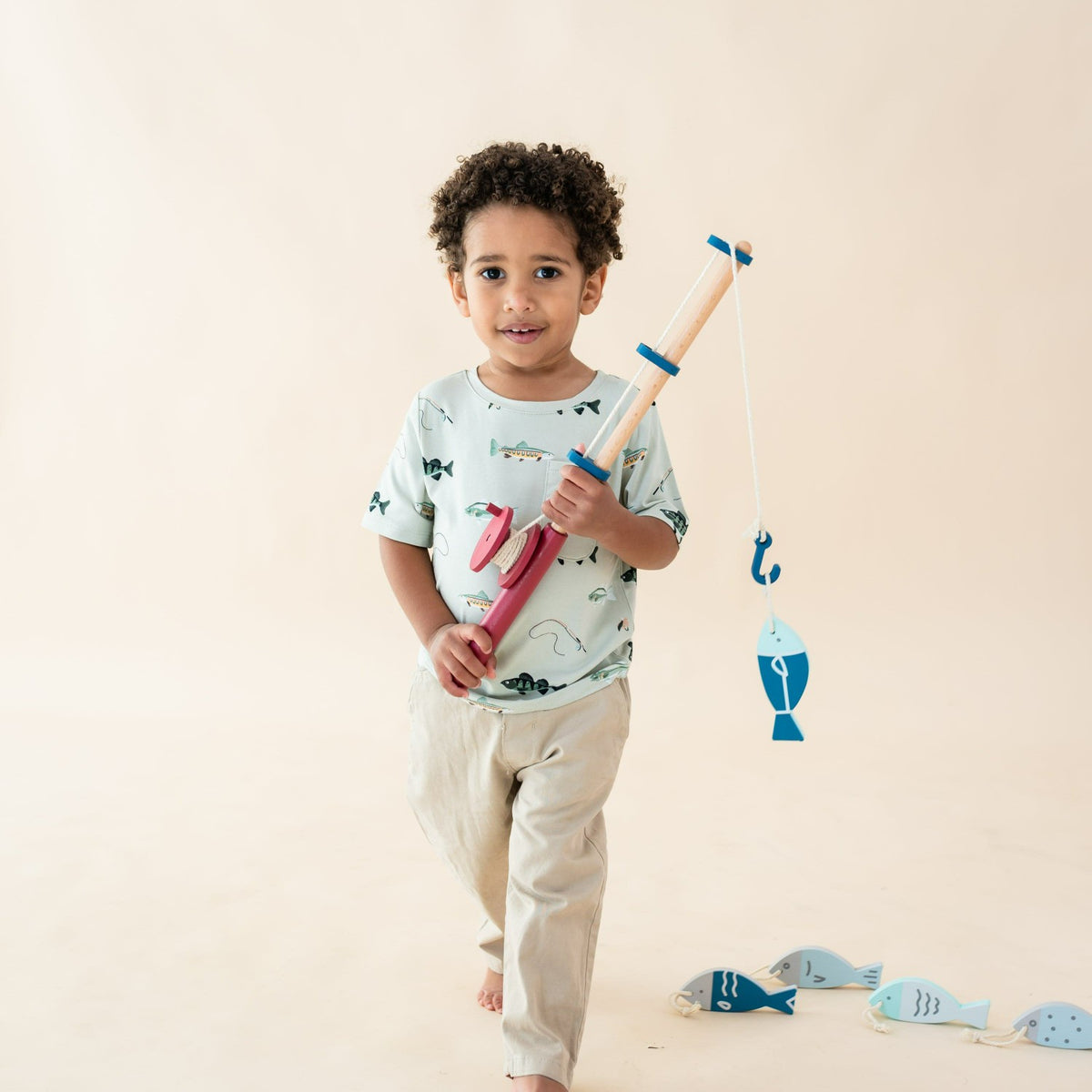 Kyte Baby Toddler Crew Neck Tee in Fishing