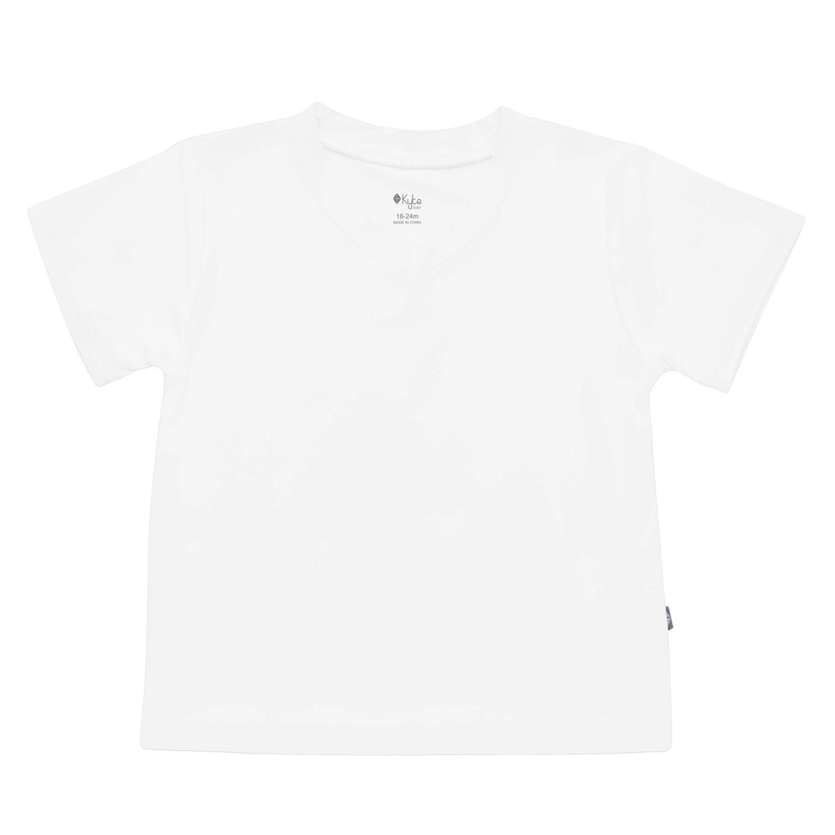 Kyte Baby Bamboo Toddler V-Neck Tee in Snow