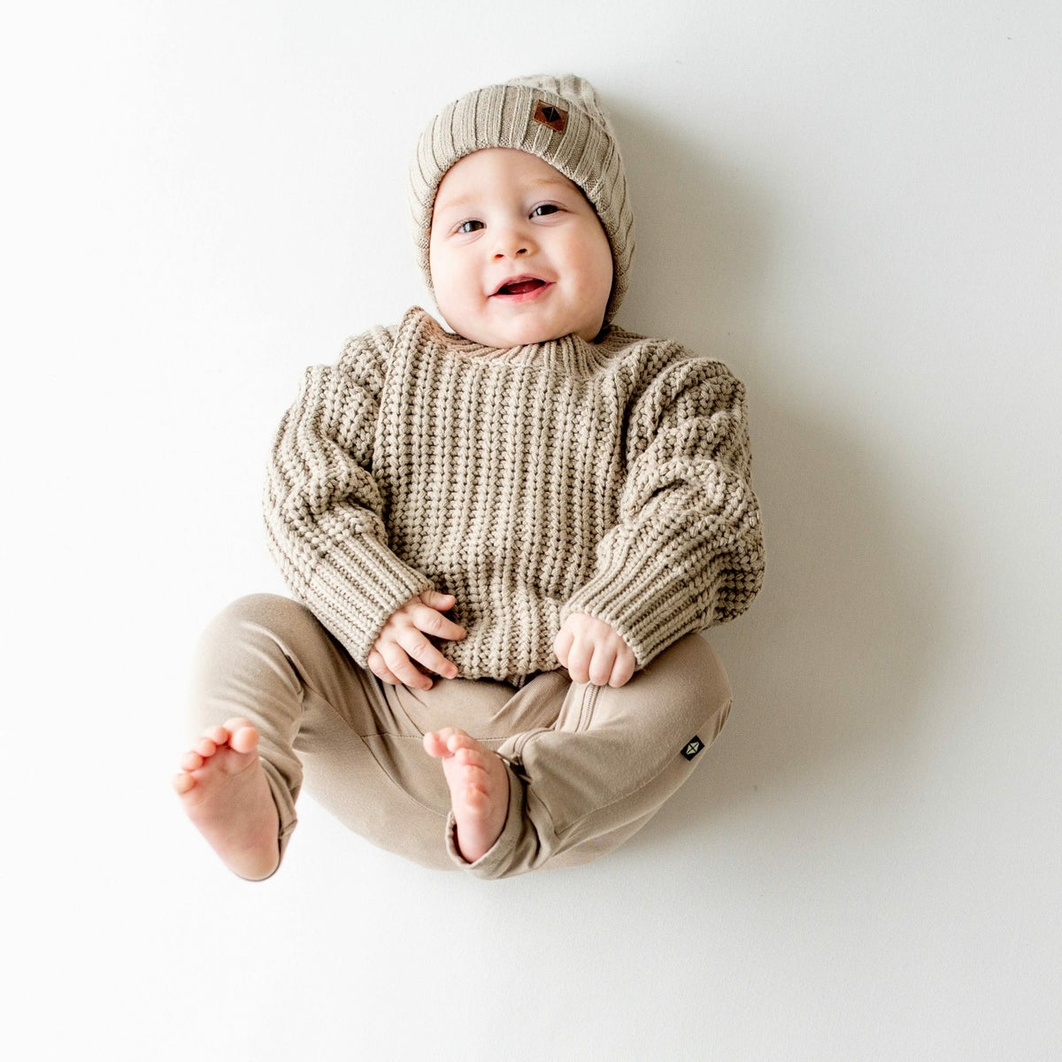 Kyte Baby Chunky Knit Sweater in Almond