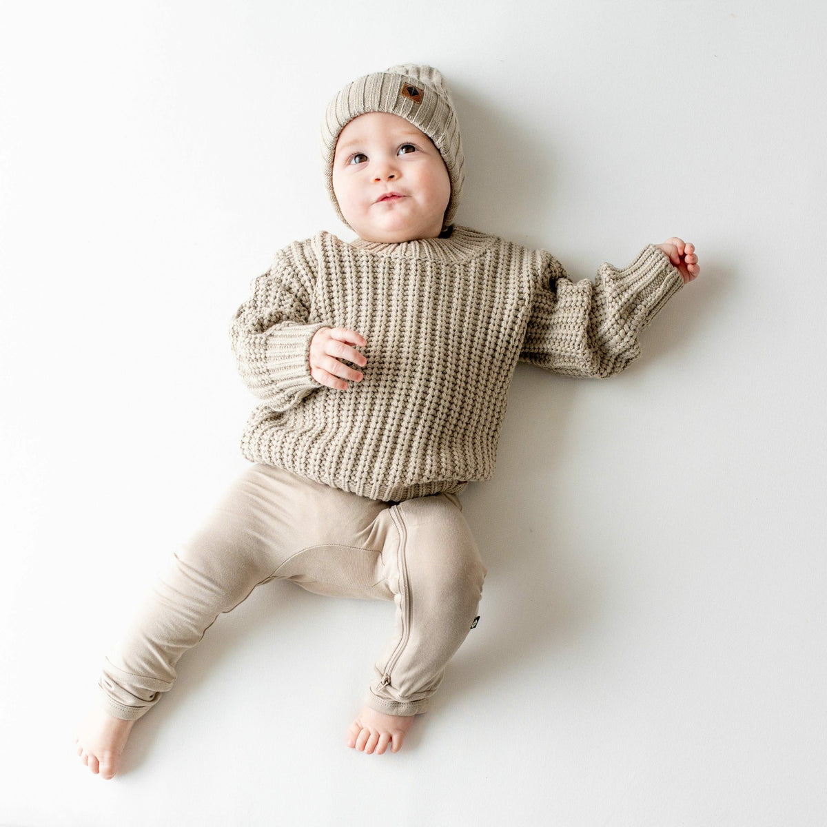 Kyte Baby Chunky Knit Sweater in Almond
