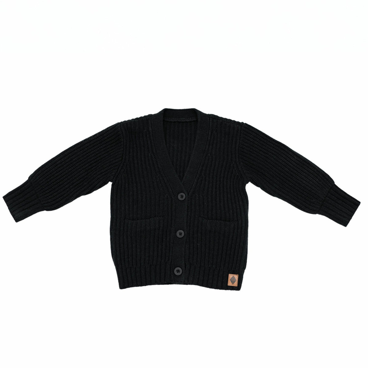 Kyte Baby Chunky Knit Oversized Cardigan in Midnight Black
