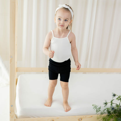 Kyte Baby Ribbed Spaghetti Strap Bodysuit in Cloud