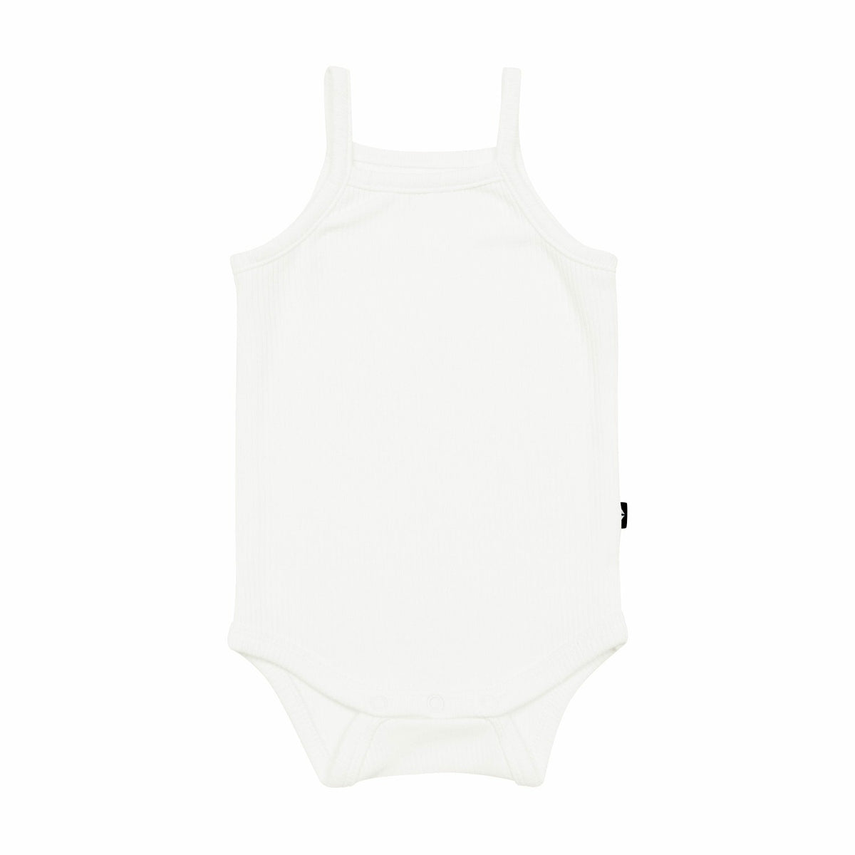 Kyte Baby Ribbed Spaghetti Strap Bodysuit in Cloud