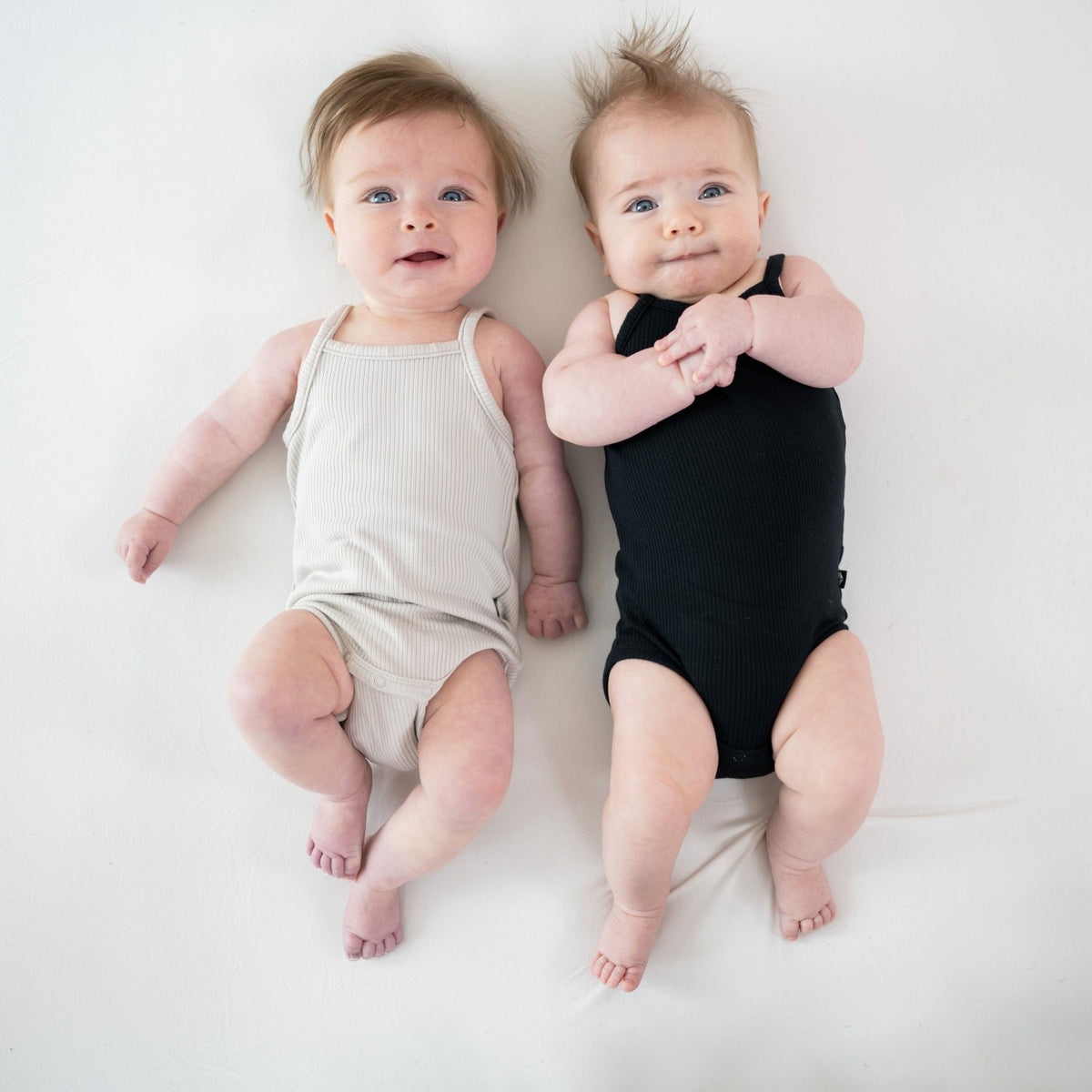 Kyte Baby Ribbed Spaghetti Strap Bodysuit in Midnight