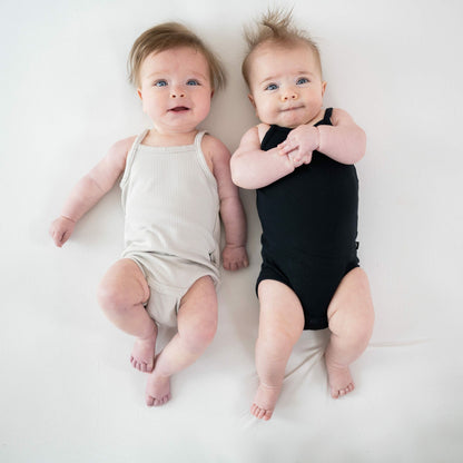 Kyte Baby Ribbed Spaghetti Strap Bodysuit in Midnight