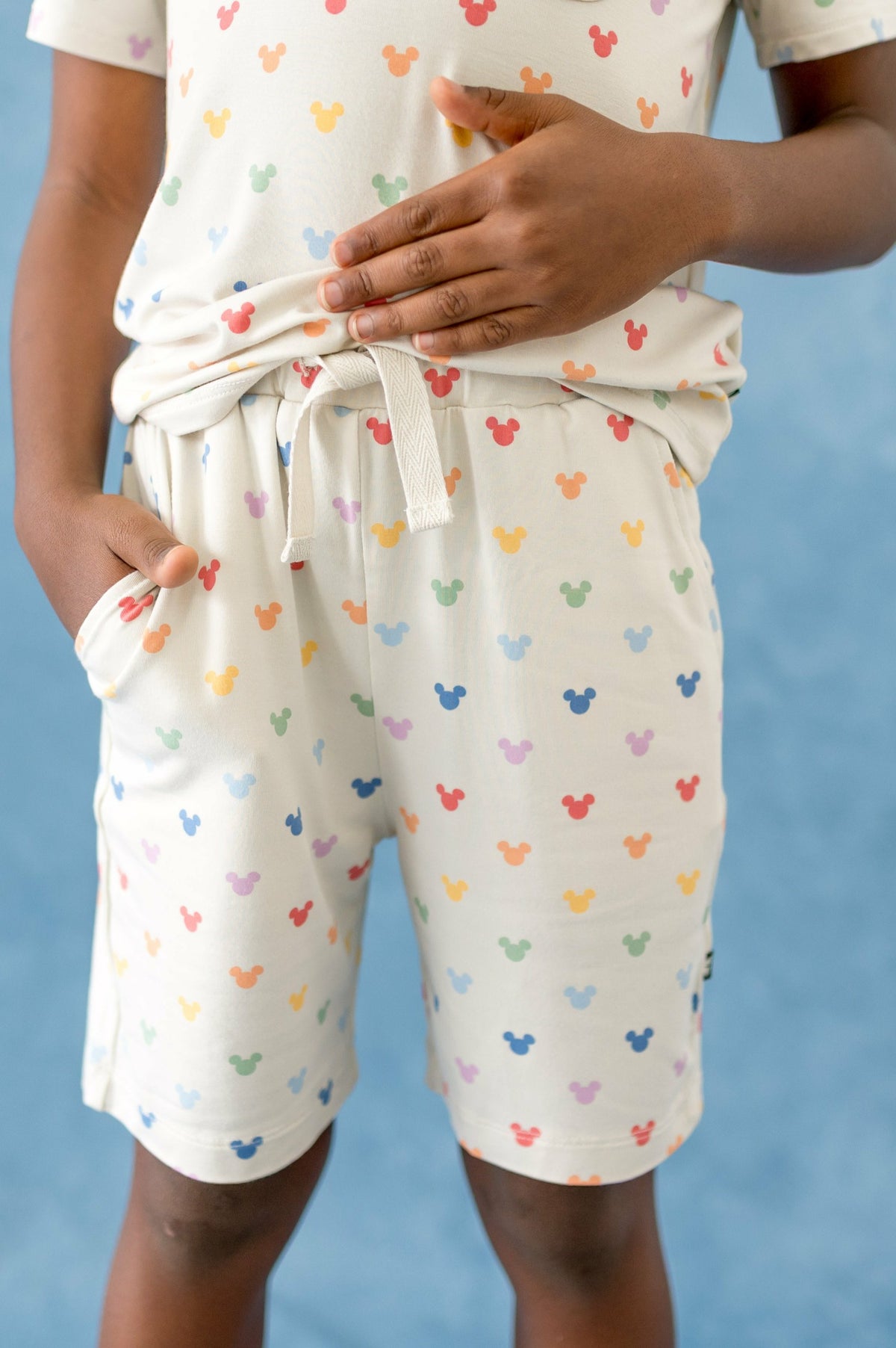 Kyte Baby Drawstring Short in Pastel Mickey Mouse