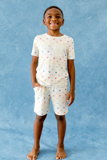 Kyte Baby Drawstring Short in Pastel Mickey Mouse