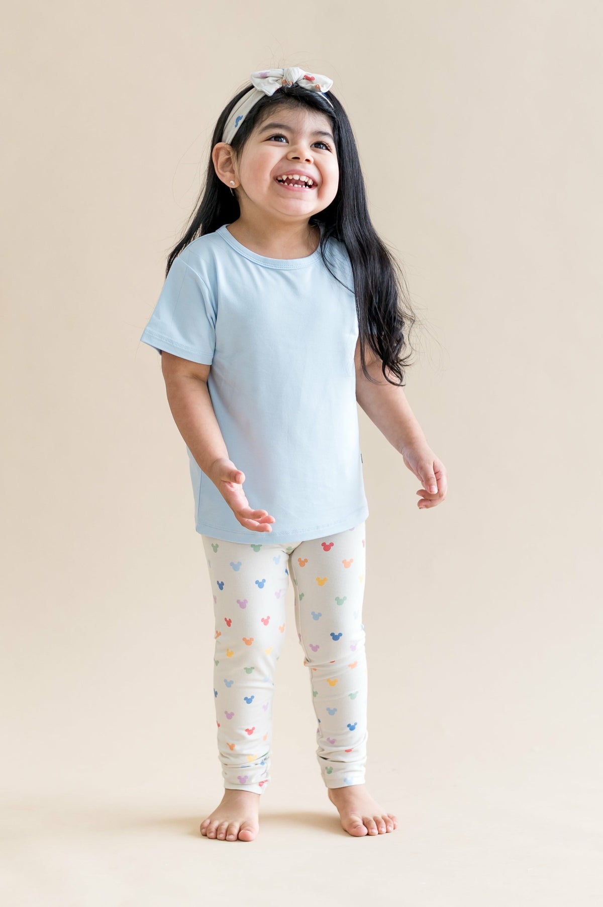 Kyte Baby Toddler Leggings in Pastel Mickey Mouse