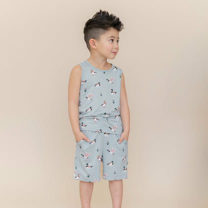 Kyte Baby Drawstring Short in Mallard Duck