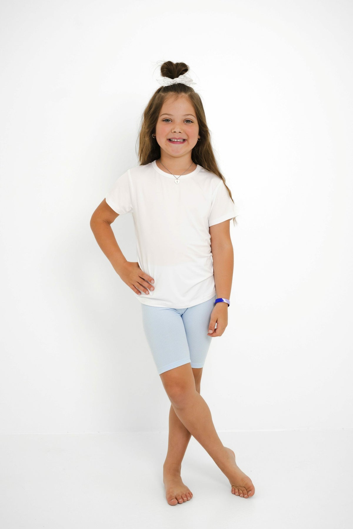Kyte Baby Ribbed Toddler Biker Shorts in Breeze