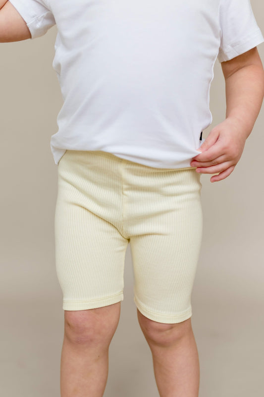 Kyte Baby Ribbed Toddler Biker Shorts in Chamomile