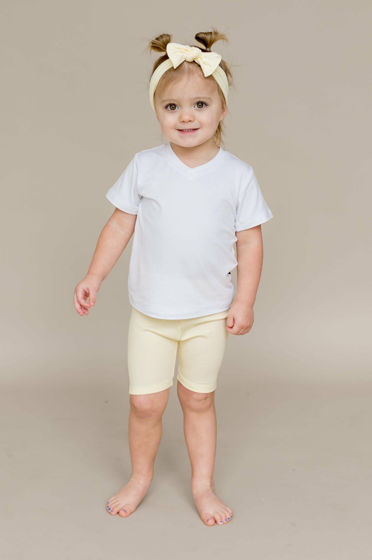 Kyte Baby Ribbed Toddler Biker Shorts in Chamomile
