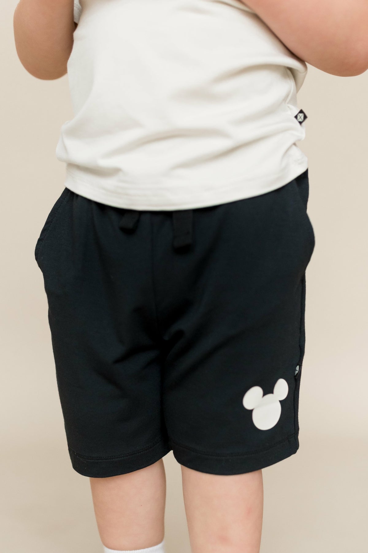 Kyte Baby Drawstring Short in Mickey Mouse on Midnight