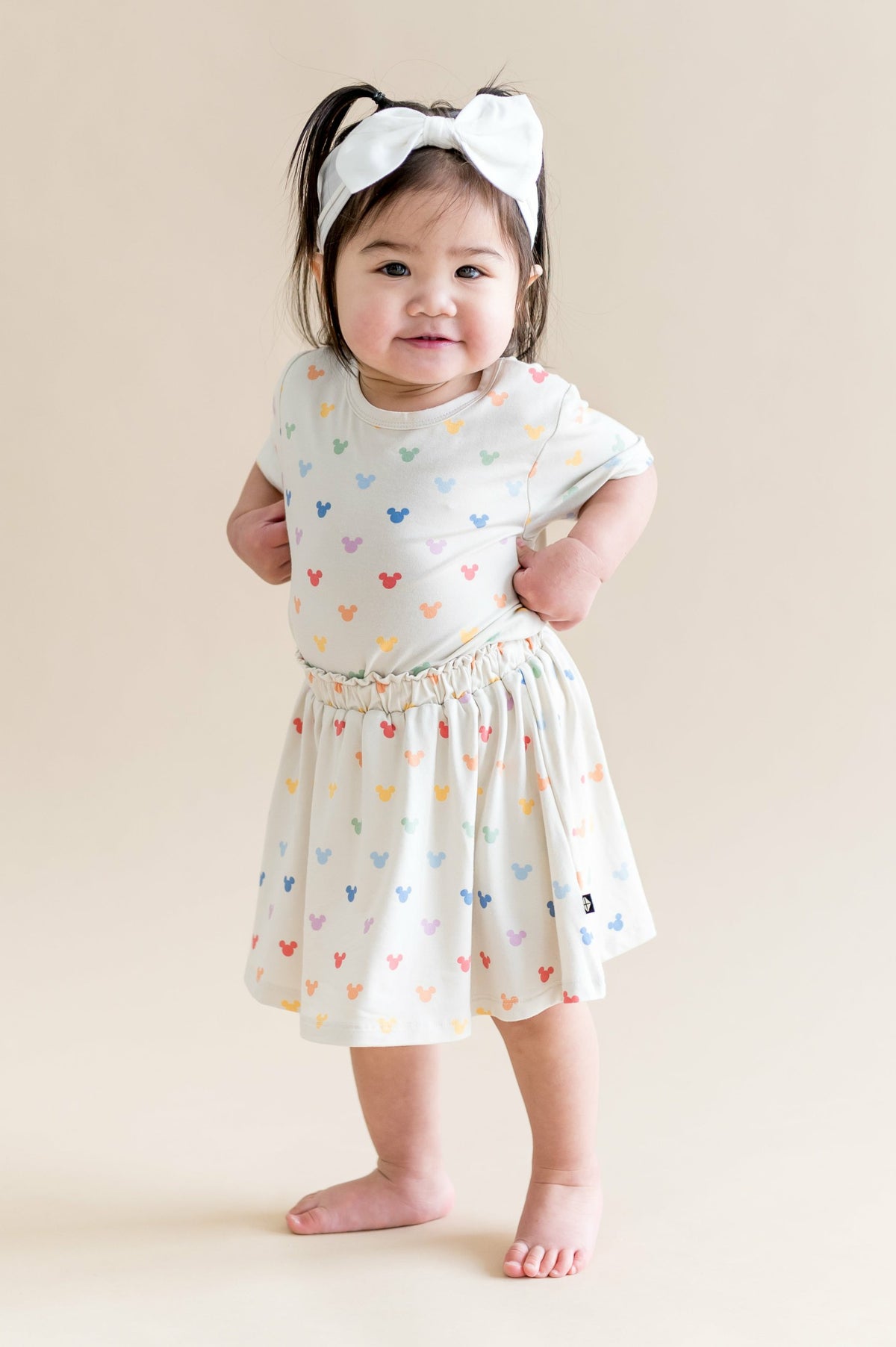 Kyte Baby Toddler Skort in Pastel Mickey Mouse