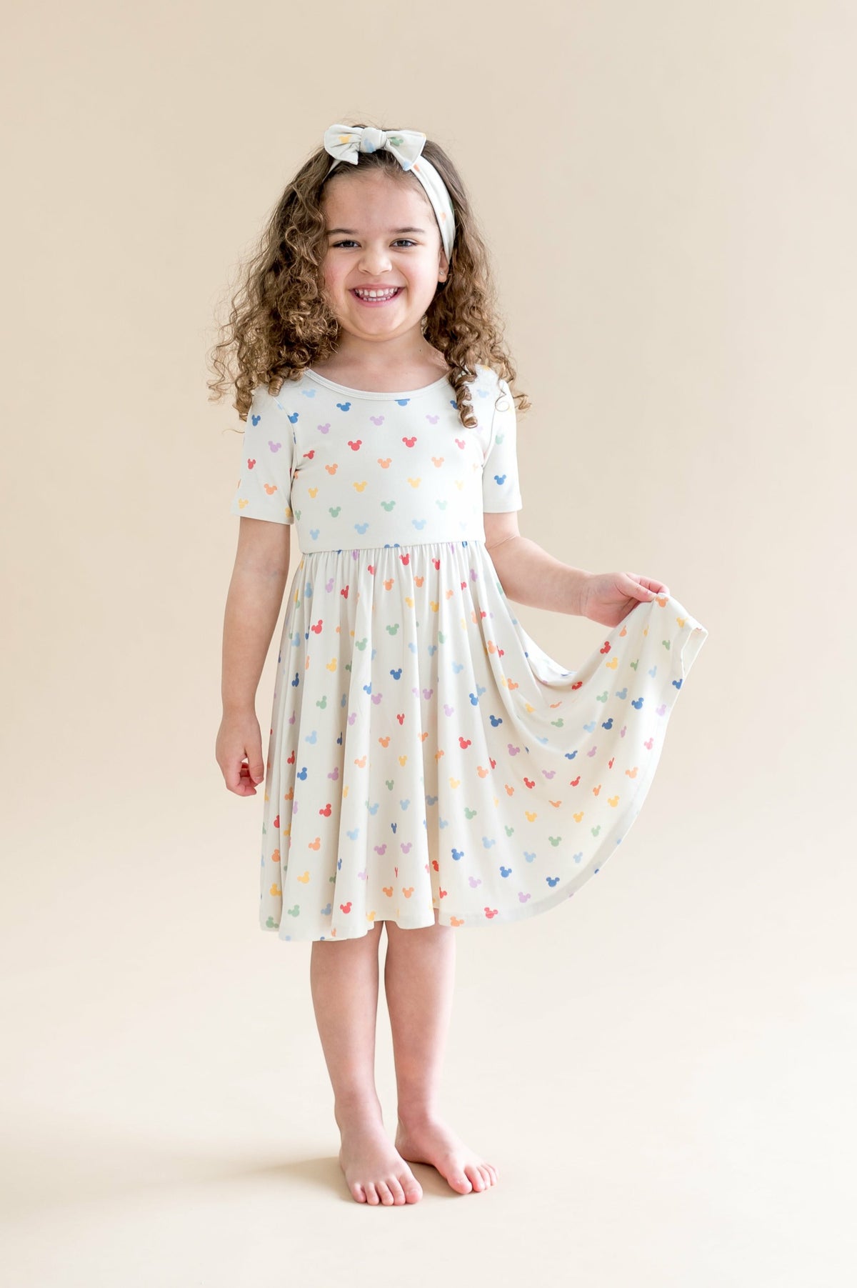 Kyte Baby Twirl Dress in Pastel Mickey Mouse