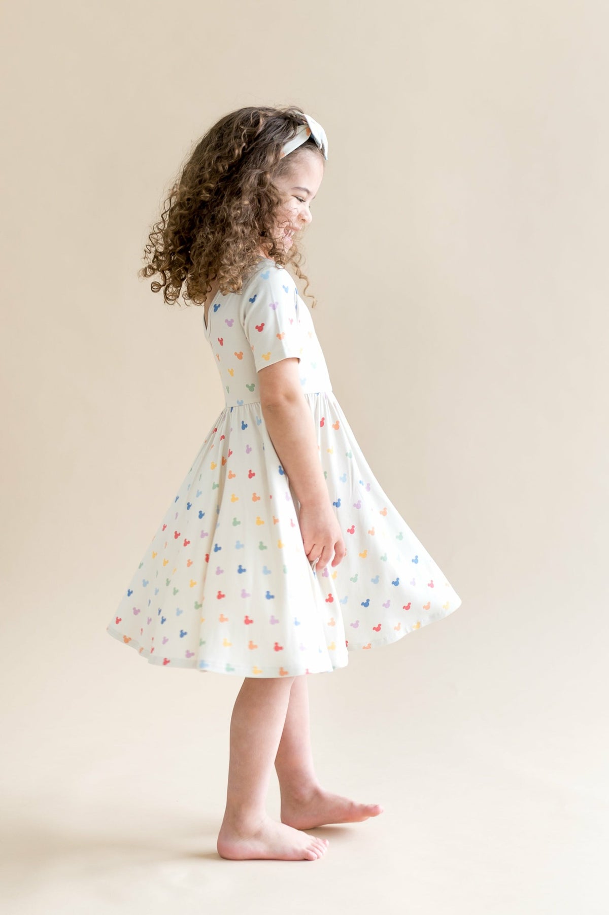 Kyte Baby Twirl Dress in Pastel Mickey Mouse
