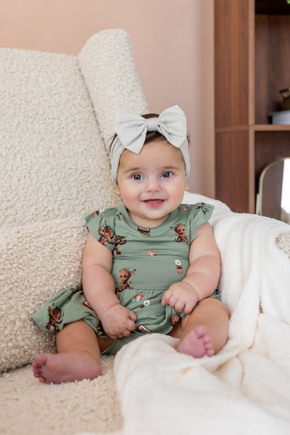 Kyte Baby Twirl Bodysuit Dress in Groot