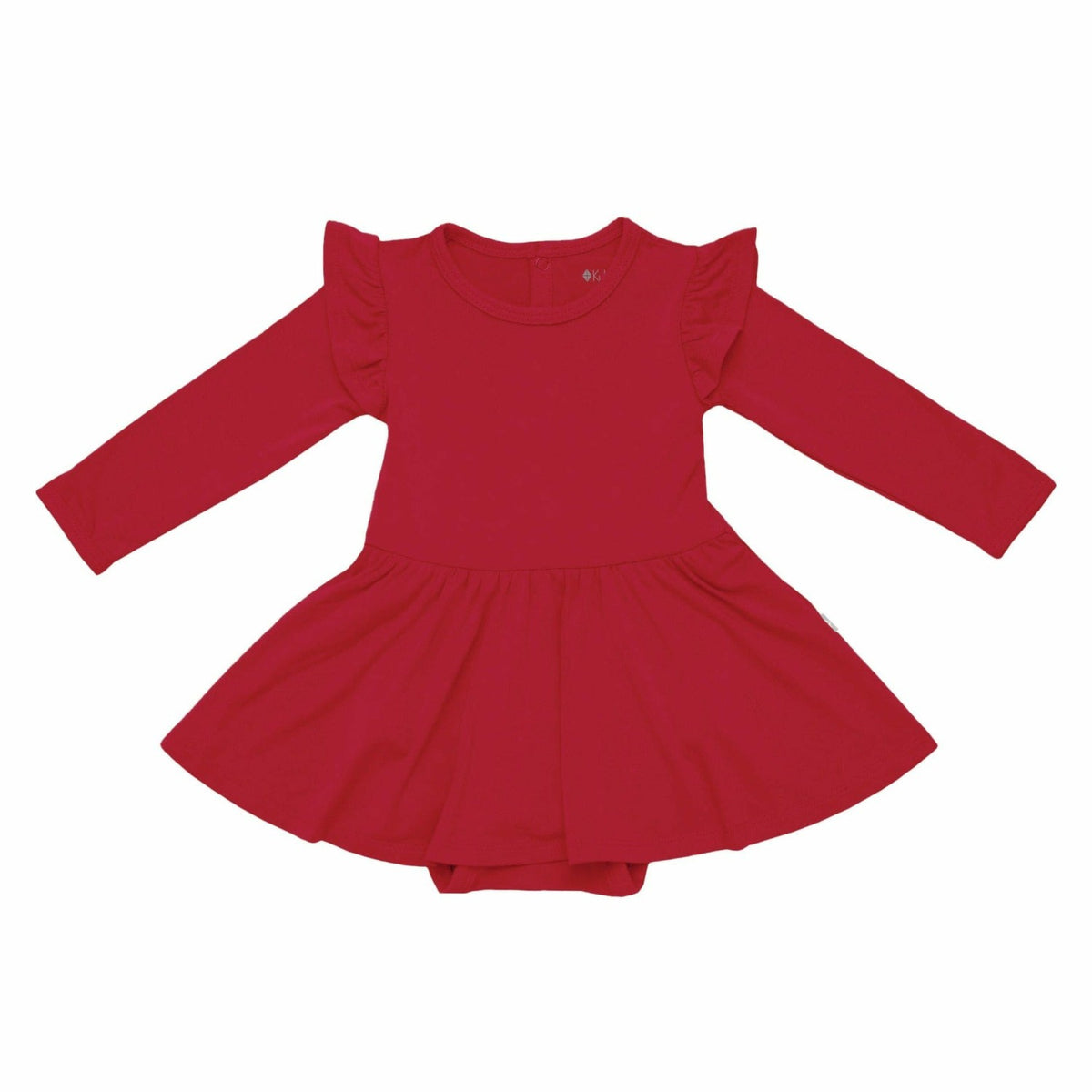 Kyte Baby Long Sleeve Twirl Bodysuit Dress in Cardinal