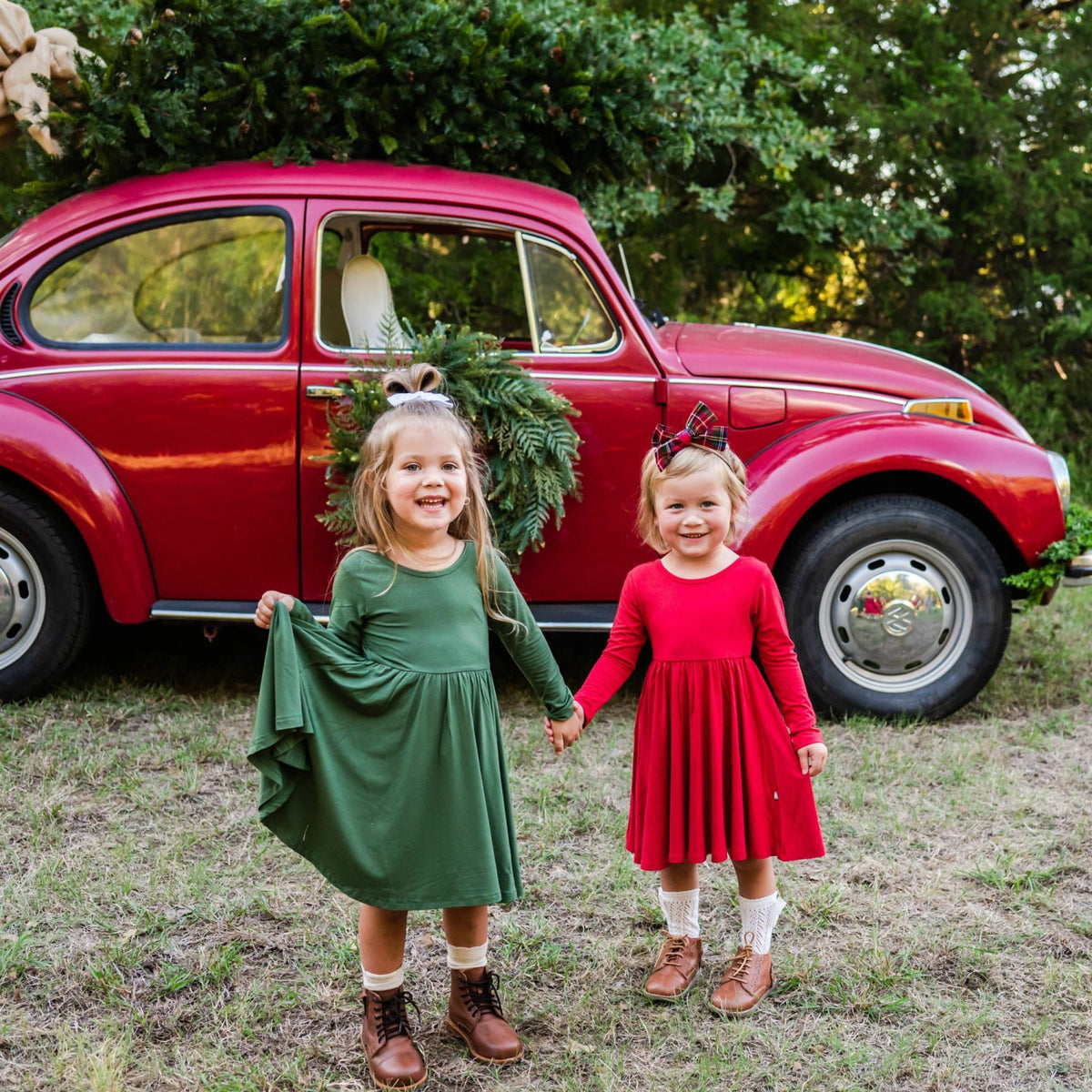 Kyte Baby Long Sleeve Twirl Dress in Cardinal