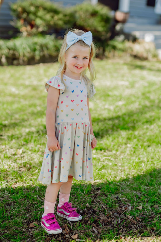 Kyte Baby Pocket Dress in Pastel Mickey Mouse