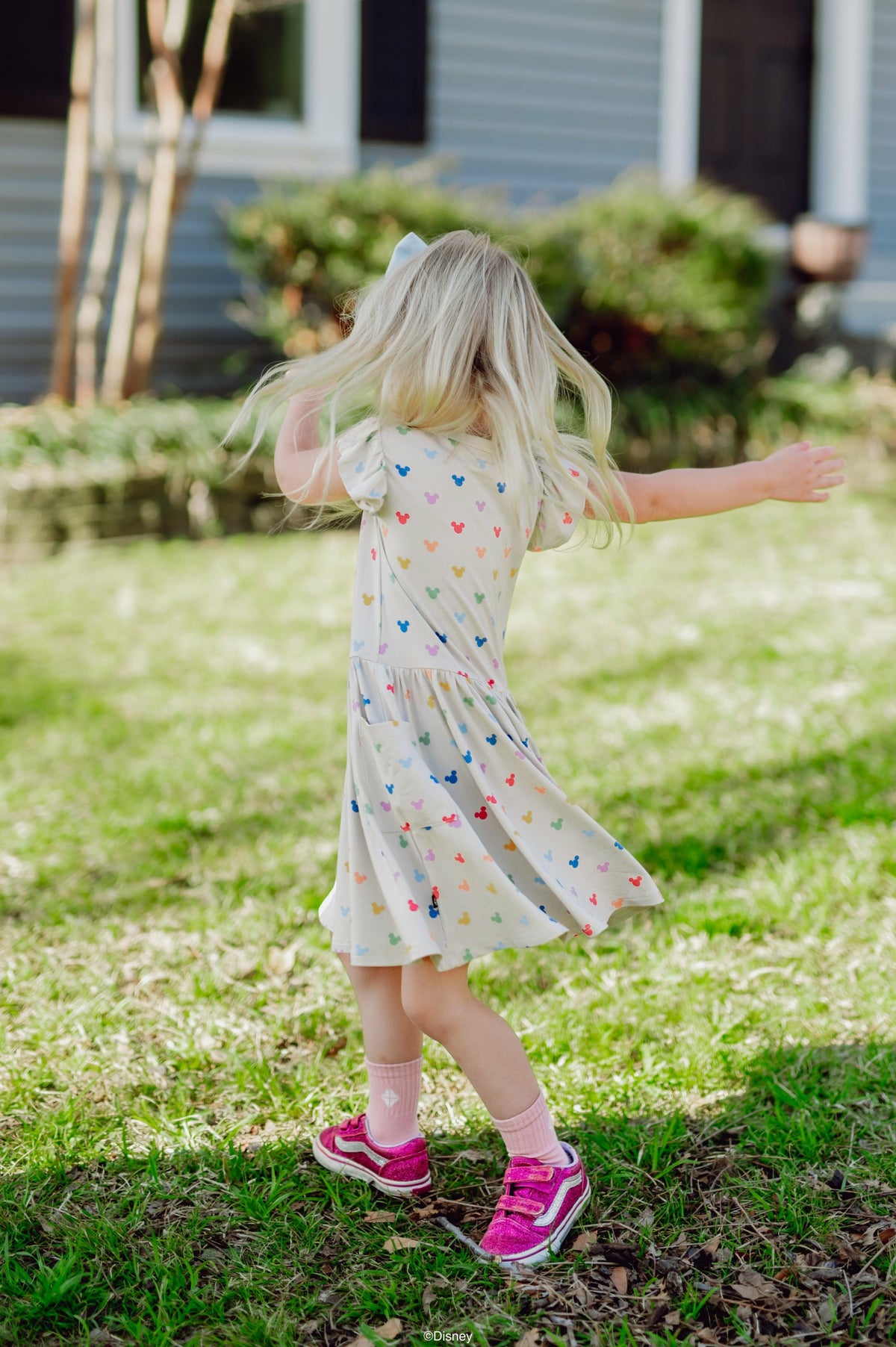 Kyte Baby Pocket Dress in Pastel Mickey Mouse