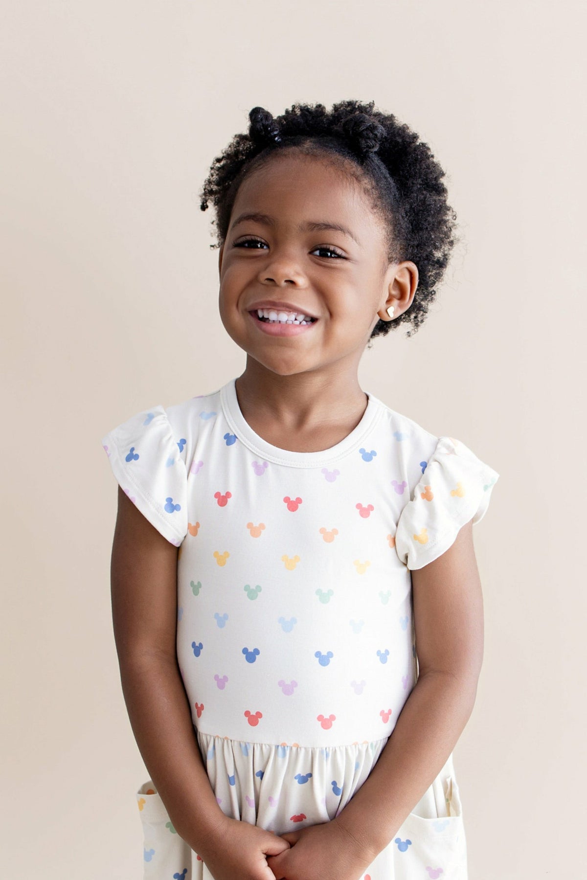 Kyte Baby Pocket Dress in Pastel Mickey Mouse