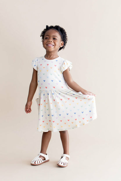 Kyte Baby Pocket Dress in Pastel Mickey Mouse