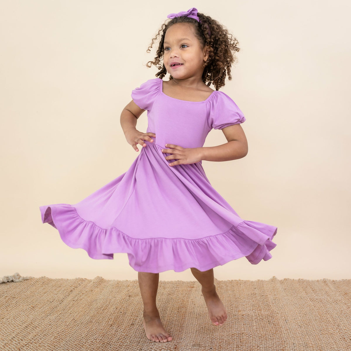 Kyte Baby Puff Sleeve Twirl Dress in Poi