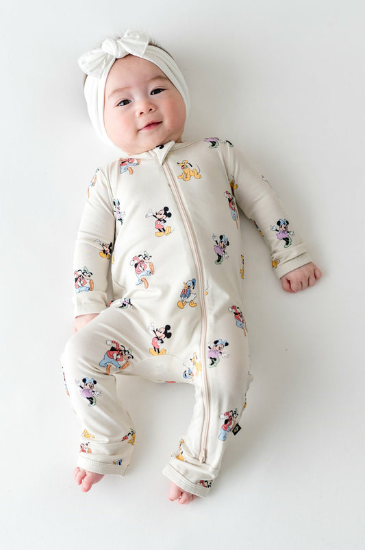 Kyte Baby Zippered Romper in Mickey Mouse and Friends