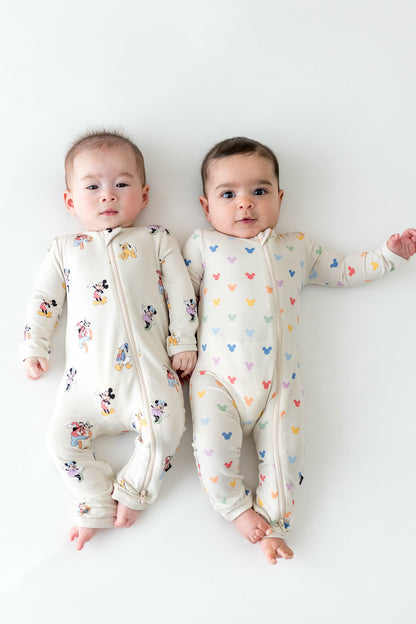 Kyte Baby Zippered Romper in Pastel Mickey Mouse