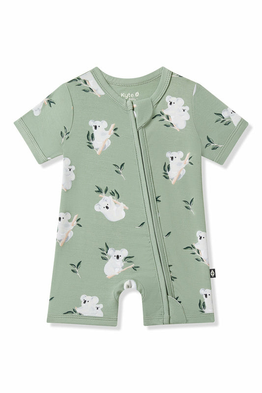 Kyte Baby Zipper Shortall Romper in Koala