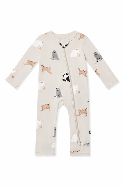 Kyte Baby Zippered Romper in Fluffy Cat