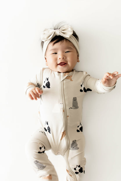 Kyte Baby Zippered Romper in Fluffy Cat
