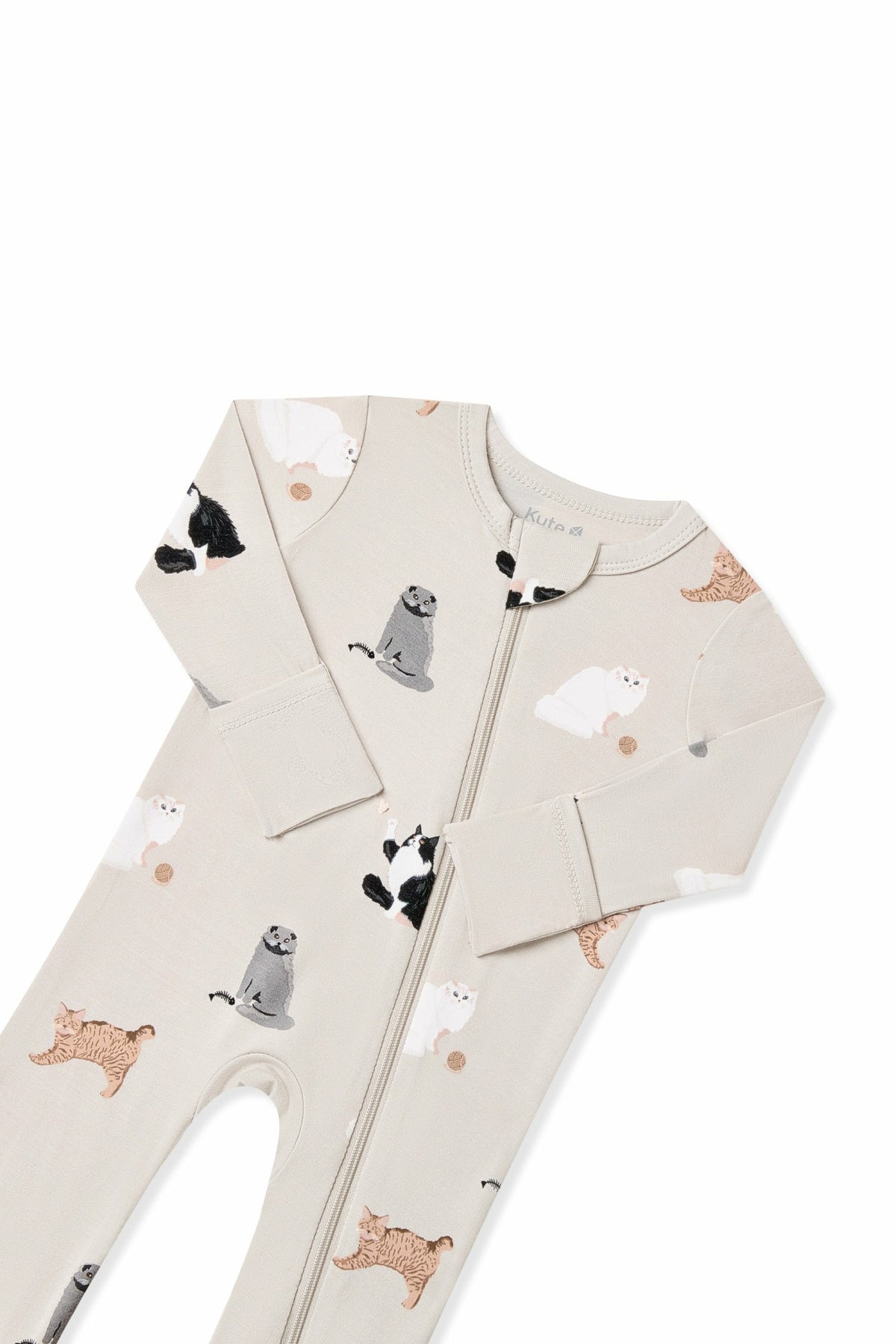 Kyte Baby Zippered Romper in Fluffy Cat