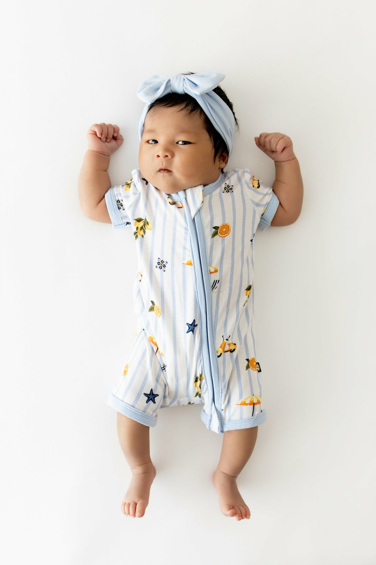Kyte Baby Zipper Shortall Romper in Amalfi Coast