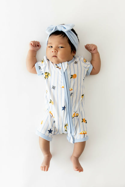 Kyte Baby Zipper Shortall Romper in Amalfi Coast