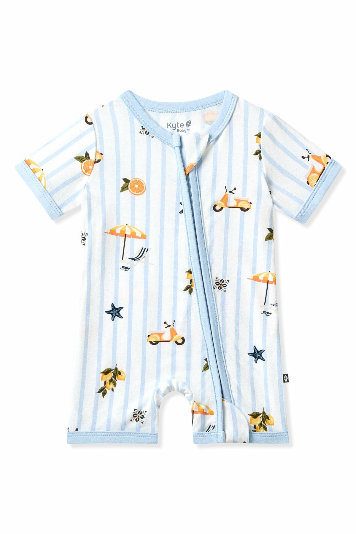 Kyte Baby Zipper Shortall Romper in Amalfi Coast