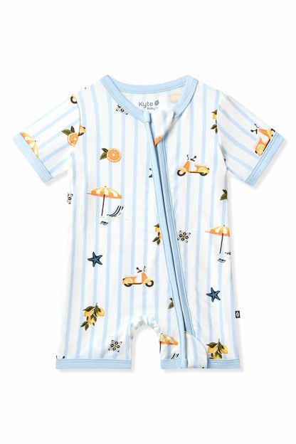 Kyte Baby Zipper Shortall Romper in Amalfi Coast