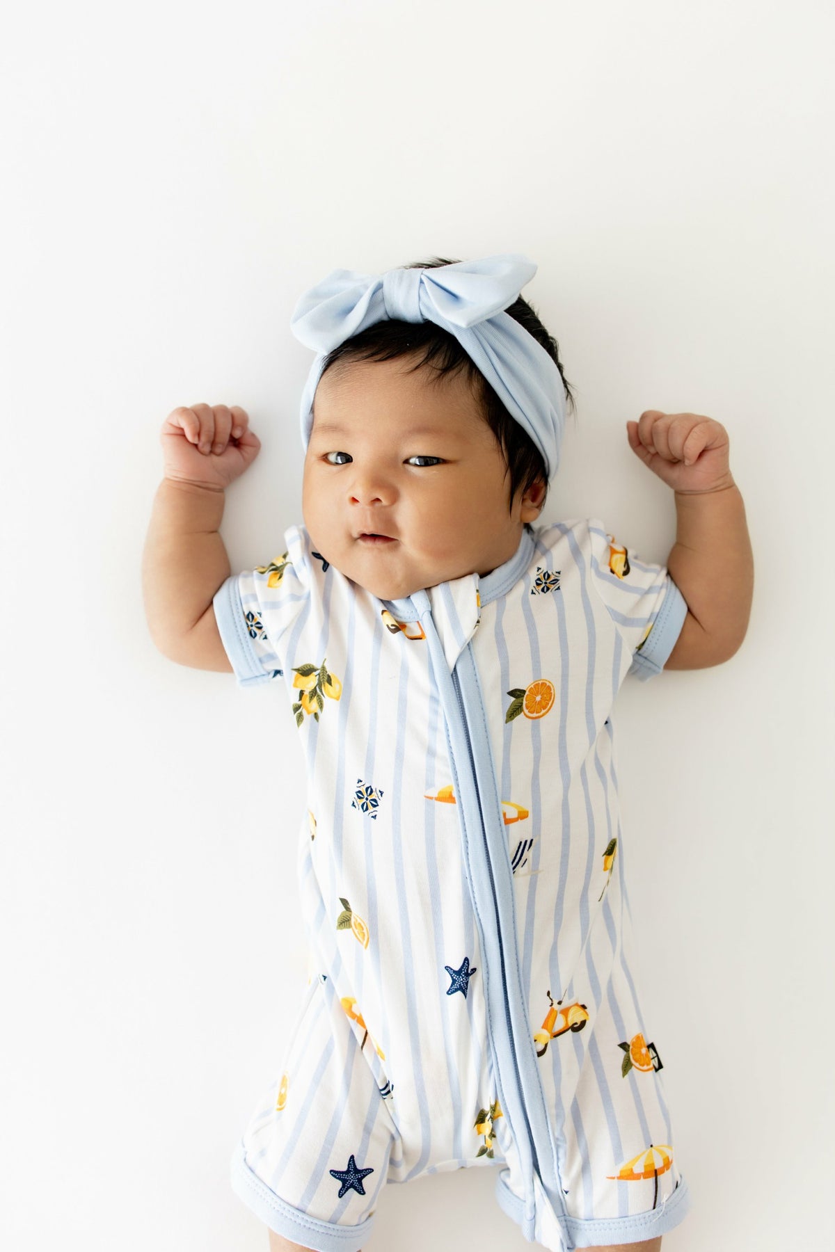 Kyte Baby Zipper Shortall Romper in Amalfi Coast