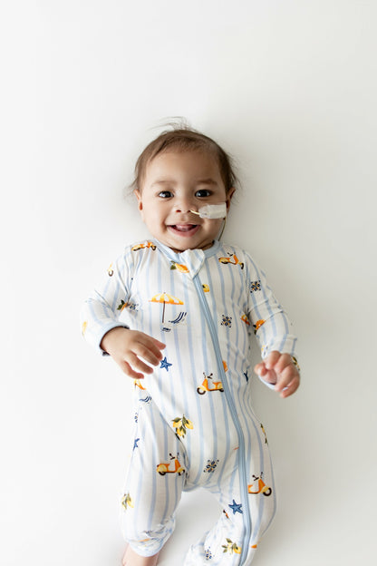 Kyte Baby Zippered Romper in Amalfi Coast