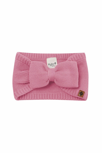 Kyte Baby Chunky Knit Bow Headband in Apple Blossom