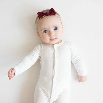 Kyte Baby Tiny Nylon Bow in Burgundy
