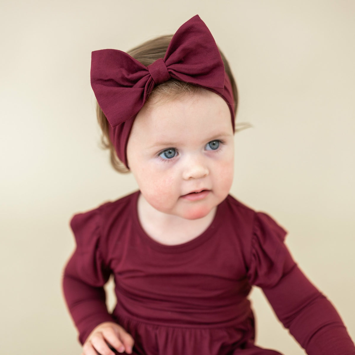 Kyte Baby Bow Headband in Burgundy