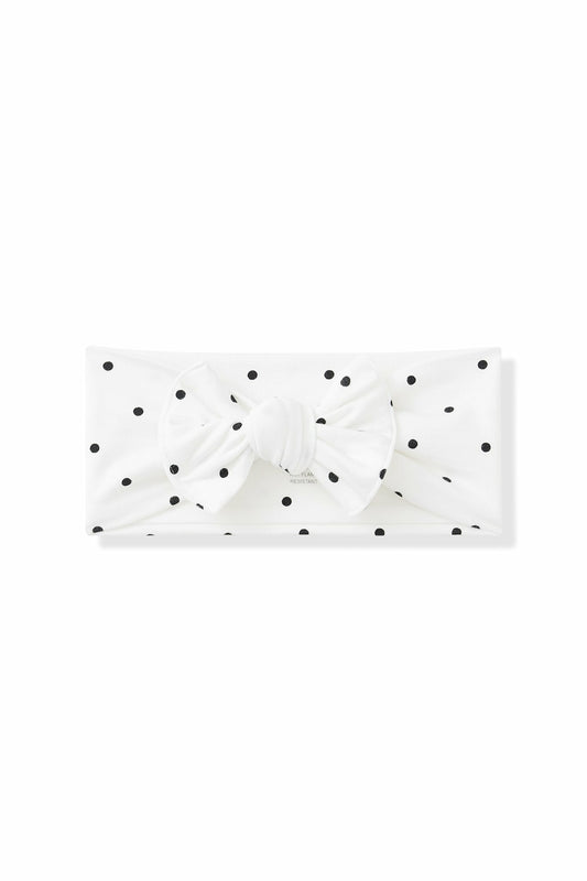 Kyte Baby Knotted Bow Headband in Midnight Polka Dot