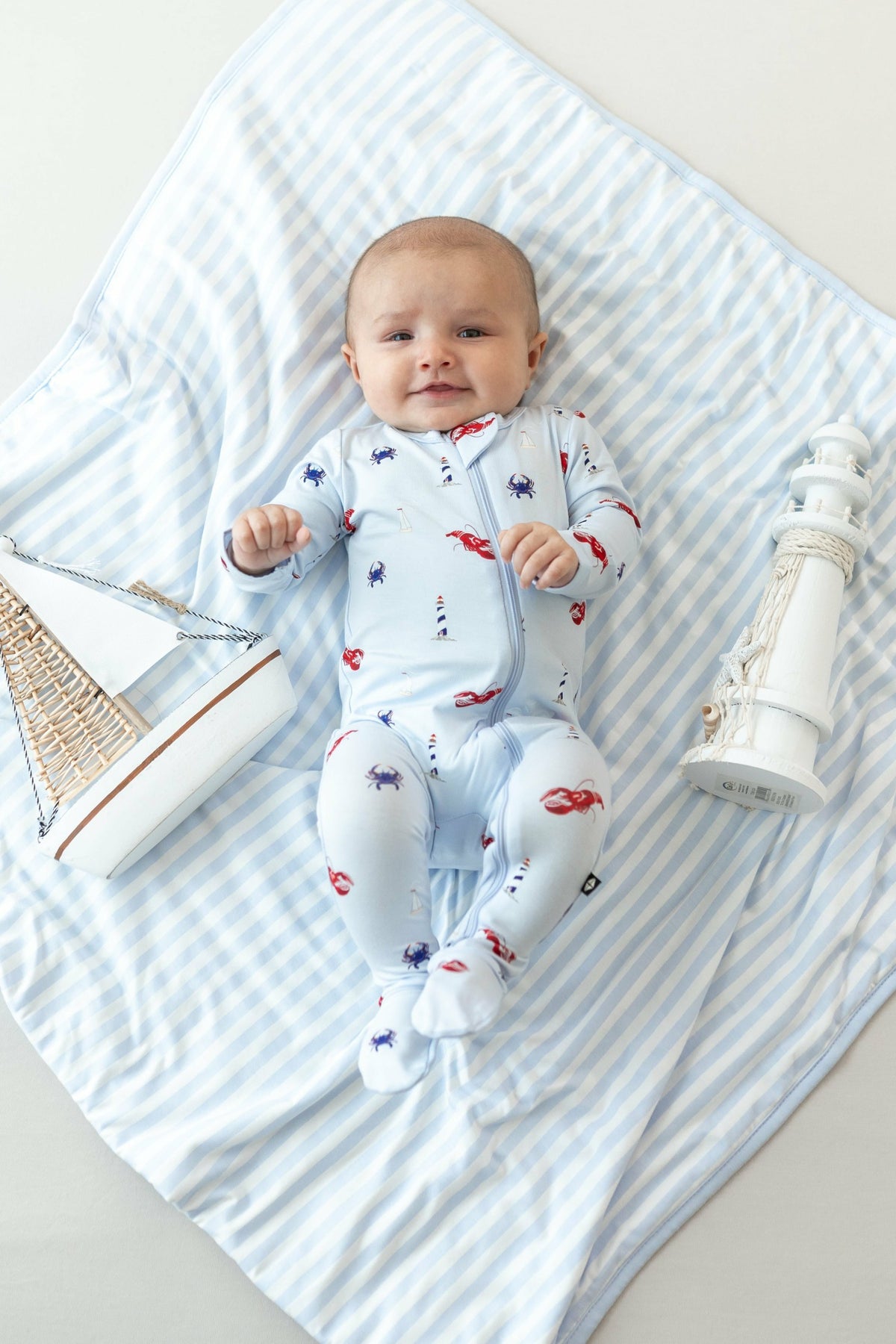 Kyte Baby Baby Blanket in Small Mist Stripe 1.0