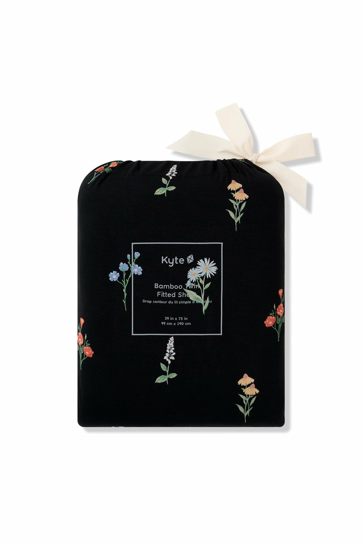 Kyte Baby Twin Sheet in Midnight Wildflower
