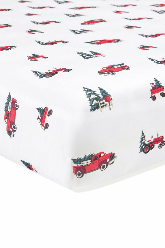 Kyte Baby Twin Sheet in Holiday Tree Farm
