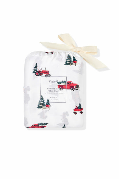 Kyte Baby Twin Sheet in Holiday Tree Farm